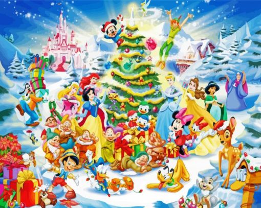 Christmas Disney Characters paint by number