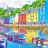 Colorful Padstow Harbour paint by number