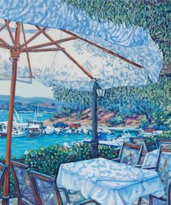 Corfu Greece Cafe paint by number