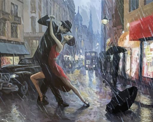 Dancing Under Rain Storm paint by number