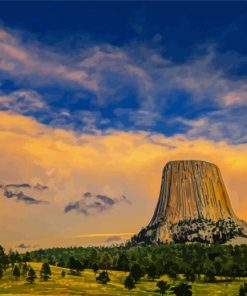 Devils Tower Wyoming paint by number