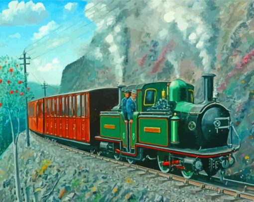 Ffestiniog Train Railway Art paint by number