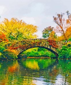 Gapstow Bridge Central Park paint by number