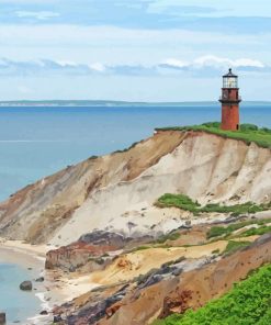 Gay Head Lighthouse Martha Vineyard paint by number