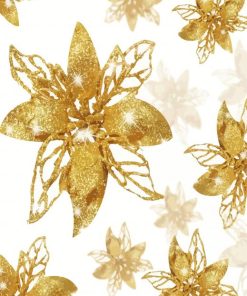 Gold And White Flowers paint by number