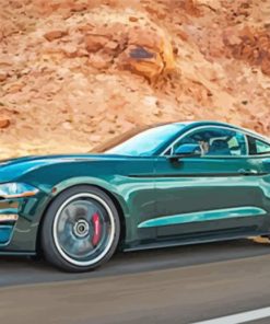 Green Ford Bullitt Mustang paint by number