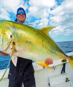 Green Jack Trevally Fish paint by number