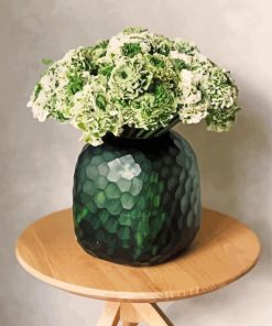 Green Flowers In Vase paint by number