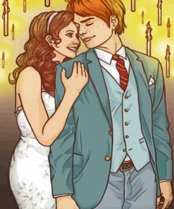 Hermione And Ron Wedding Art paint by number