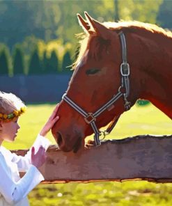 Horse With Human paint by number