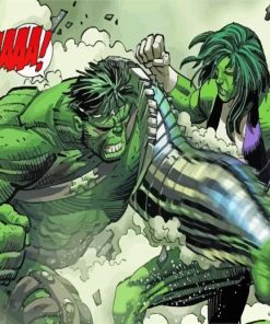 Hulk Vs She Hulk paint by number