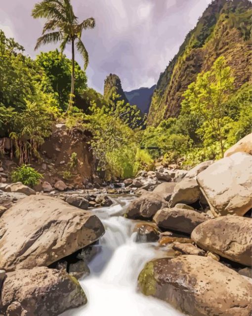 Iao Valley Landscape paint by number