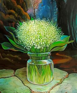 Lily Of Valley In Jar paint by number