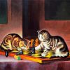 Little Cats Playing Chess paint by number