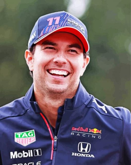 Mexican Driver Sergio Perez paint by number