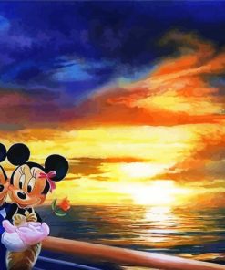 Mickey And Minnie At Sunset Paint by number