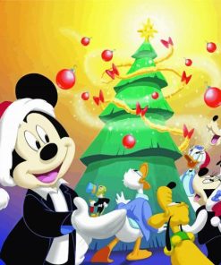 Mickey Mouse Christmas Tree paint by number