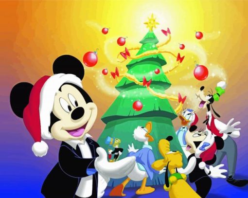 Mickey Mouse Christmas Tree paint by number