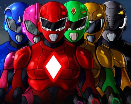 Mighty Morphin Power Ranger Characters paint by number