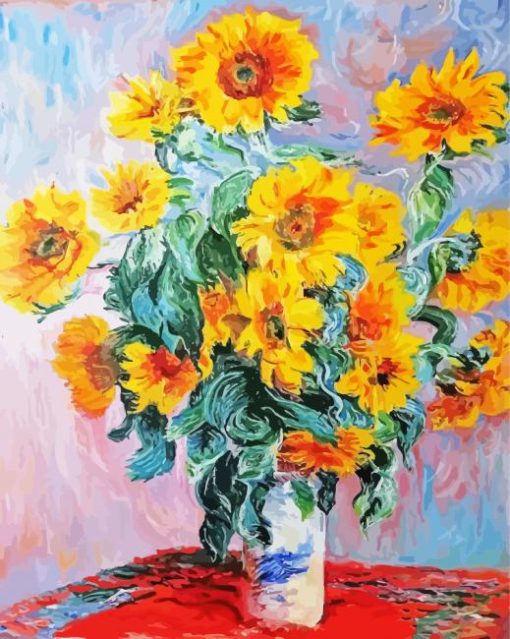 Monet Sunflowers paint by number