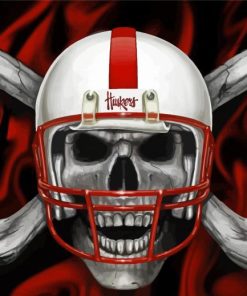 Nebraska Huskers Skull paint by number