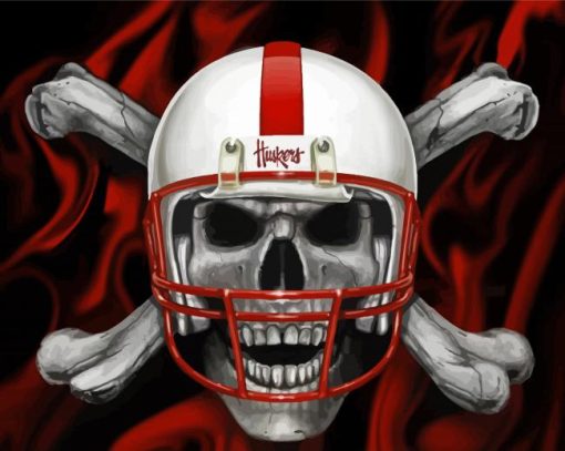 Nebraska Huskers Skull paint by number