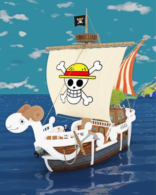 One Piece Going Merry Ship paint by number