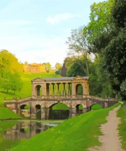 Palladian Bridge Landscape paint by number