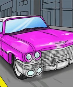 Pink Cadillac Car paint by number