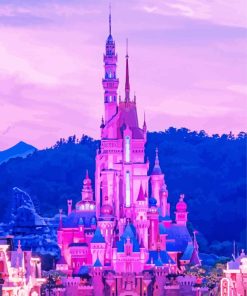 Pink Castle Disneyland Hong Kong paint by number