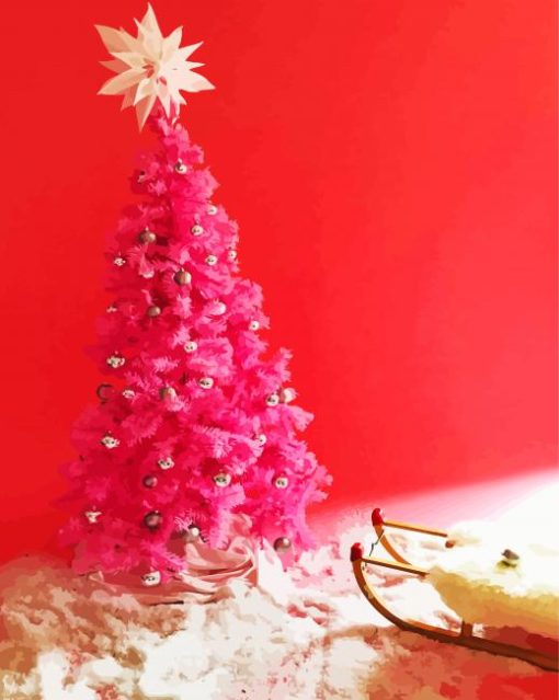 Pink Christmas paint by number