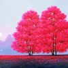 Pink Trees paint by number