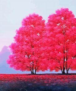 Pink Trees paint by number