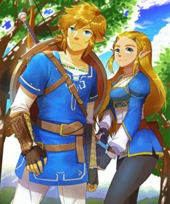 Princess Zelda And Link paint by number