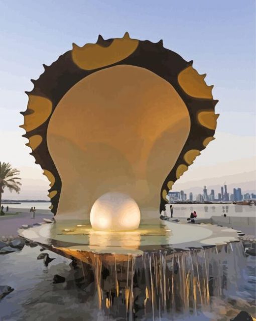 Qatar The Pearl Monument paint by number