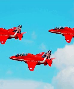 Red Arrows Jets paint by number