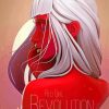 Red Girl Revolution paint by number