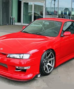 Red Nissan 200sx Car paint by number