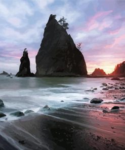 Rialto Beach Sunset paint by number