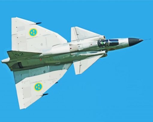 Saab 37 Viggen paint by number