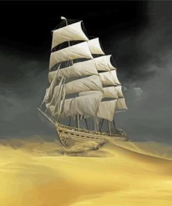 Schooner In Desert paint by number