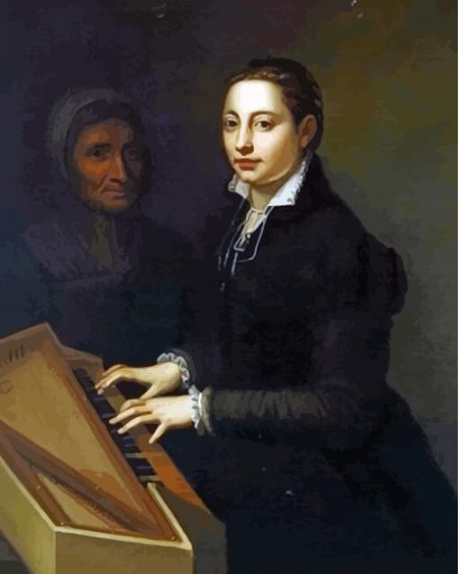 Self Portrait By Sofonisba Anguissola paint by number