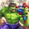 Spider Man Hulk Art paint by number