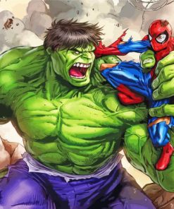 Spider Man Hulk Art paint by number