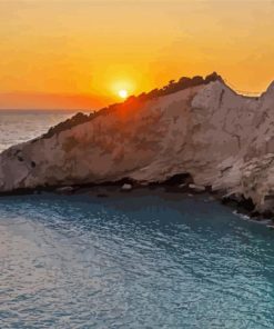 Sunset At Porto Katsiki paint by number