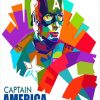 Superhero Captain America Pop Art paint by number