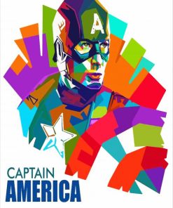 Superhero Captain America Pop Art paint by number