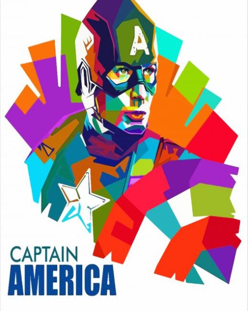 Superhero Captain America Pop Art paint by number