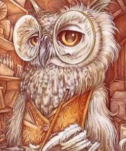 The Owl With Glasses paint by number