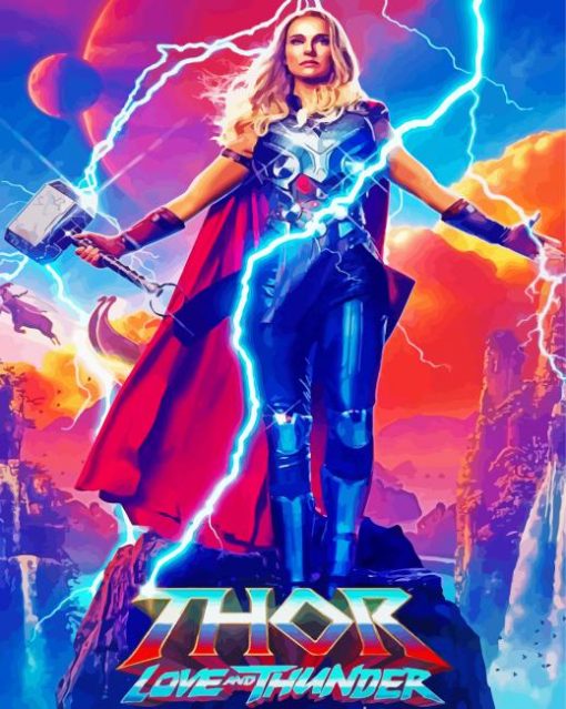 Thor Love And Thunder Poster paint by number